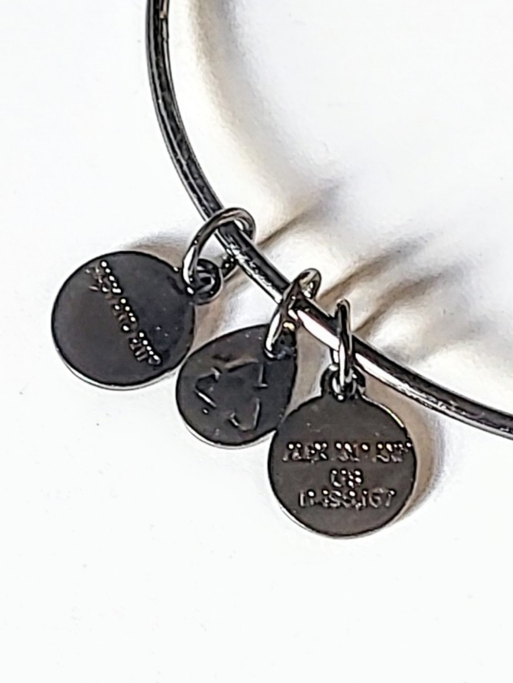 Resting Witch Face Alex and Ani Bracelet in Gunmetal Gray - Picture 5 of 6